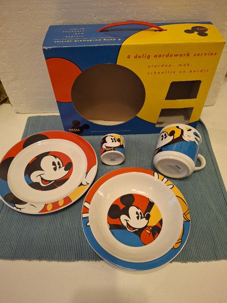 Mickey Mouse - leuke 4 delige servies set in originele doos, --, Nieuw, Ophalen of Verzenden, Servies