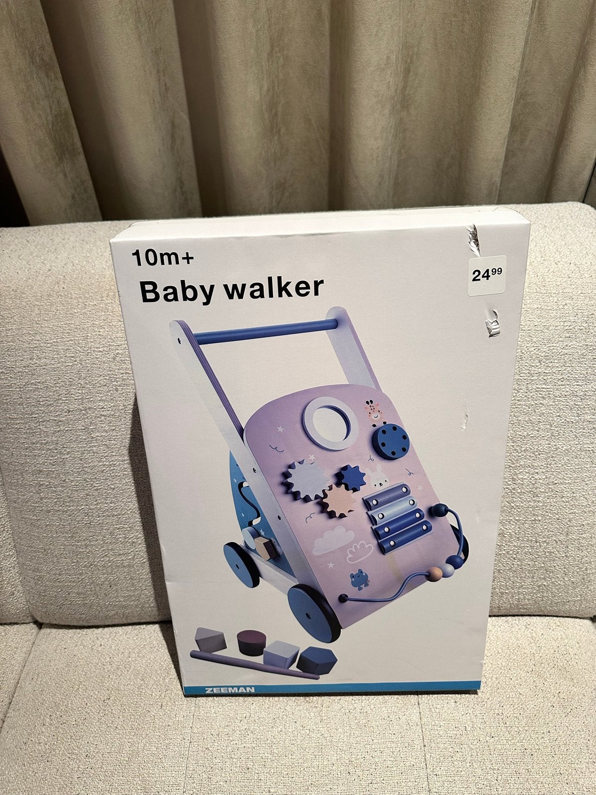 Houten Babywalker van Zeeman, nieuw in doos, Ophalen, Nieuw, Overige typen, Met wieltjes