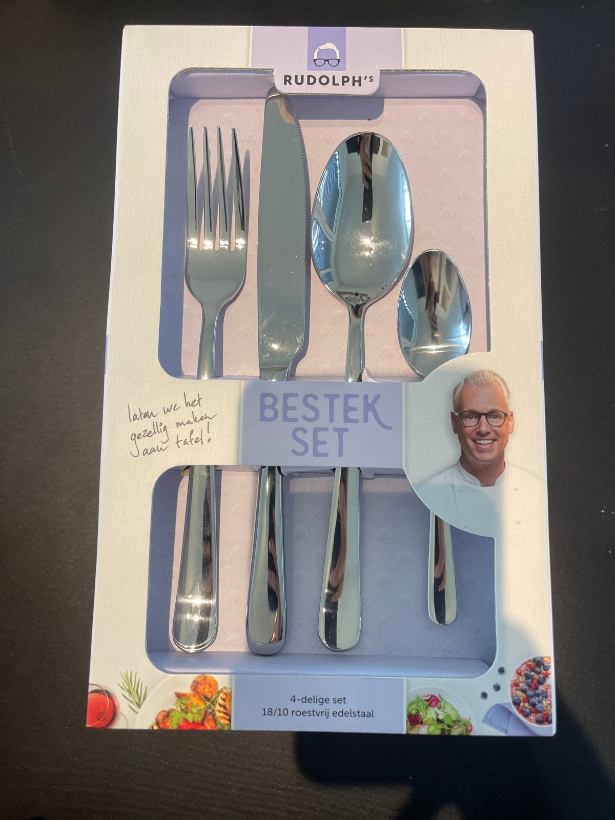 Rudolph's Bestekset 4-delig RVS, Bestekset, Nieuw, Ophalen of Verzenden, Rvs of Chroom