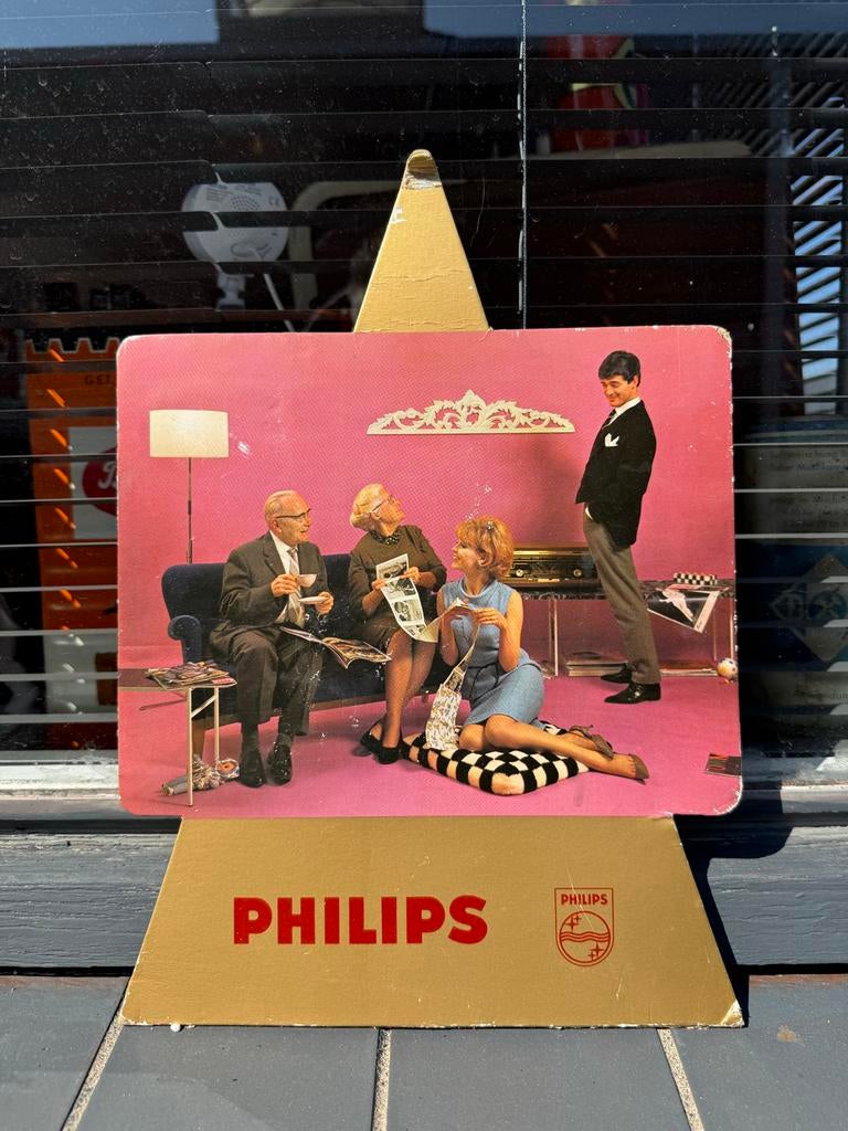Vintage Philips reclamebord - Jaren '60 interieur, Reclamebord, Gebruikt, ., Ophalen of Verzenden