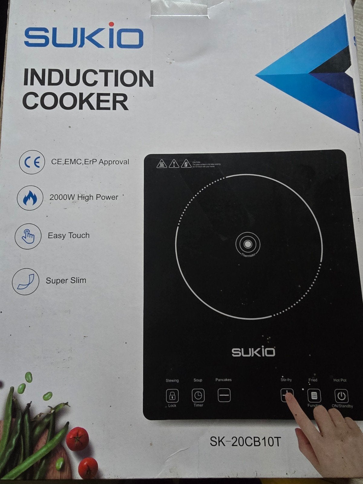 Sukio SK-20CB10T Inductiekookplaat 2000W, Witgoed en Apparatuur, Ophalen of Verzenden