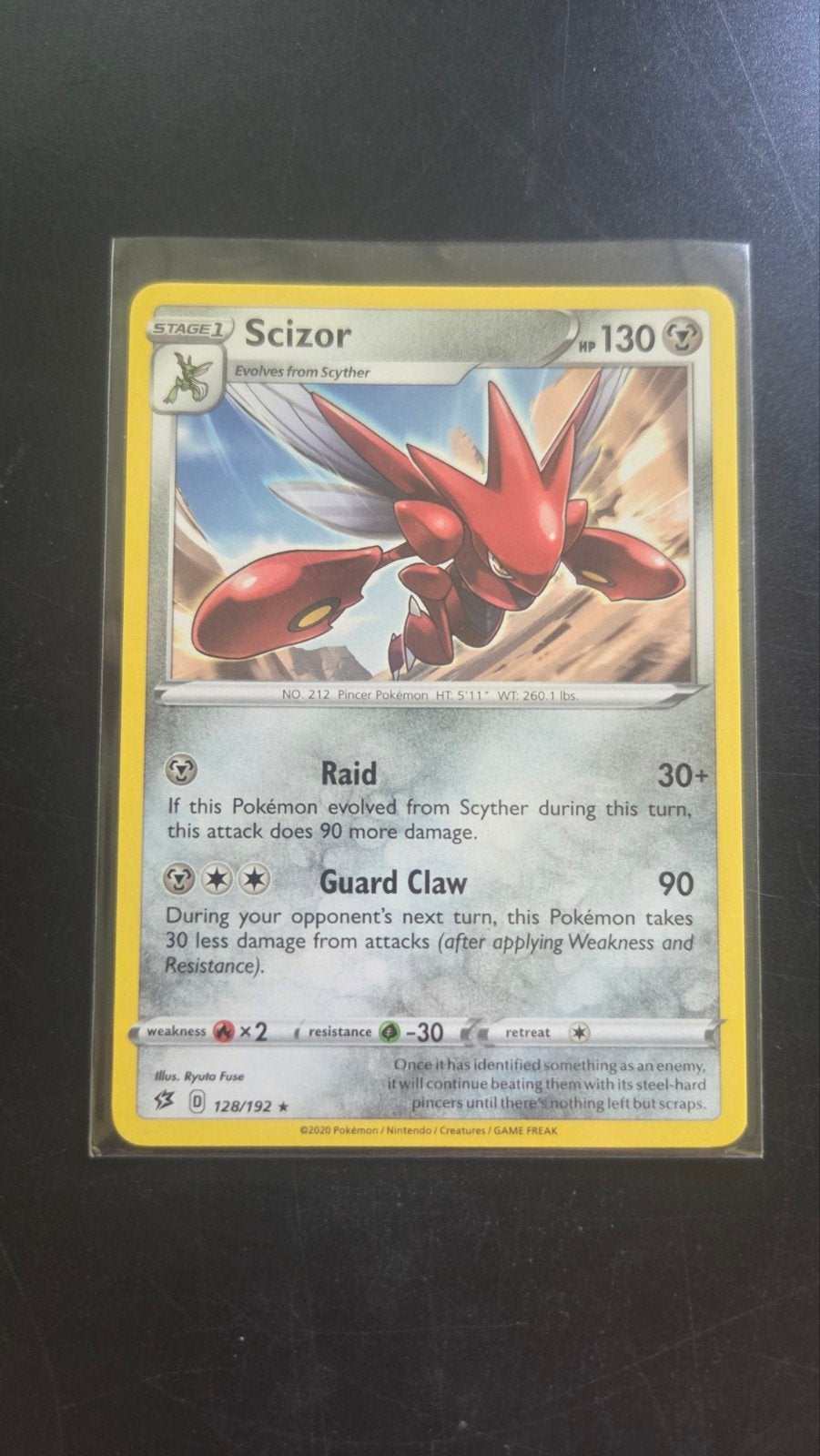 Scizor (rare) 128/192 Rebel Clash Pokémon Kaart, Verzenden, Zo goed als nieuw, Losse kaart
