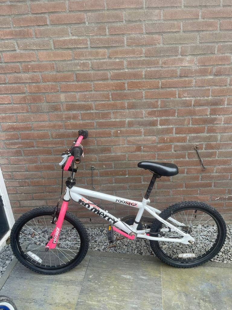 Rooster No Mercy 20 inch BMX fiets - Wit/Roze, Ophalen, Staal, Velgrem, V-brakes