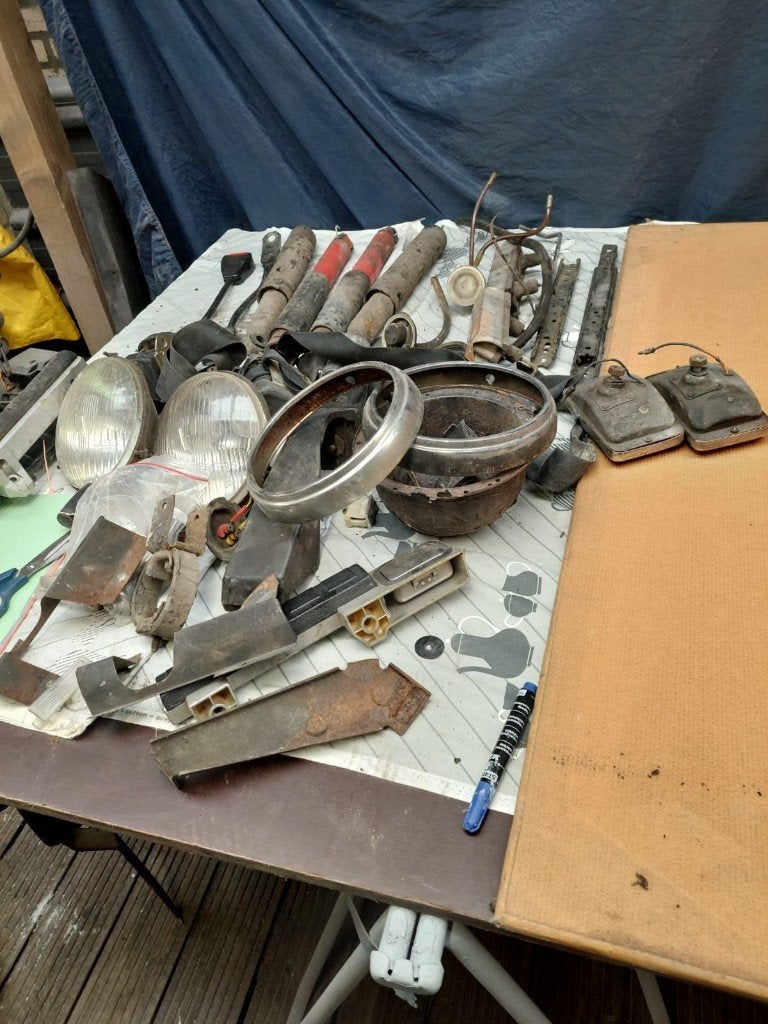 Onderdelen oltimers van een Simca 1100 en Rancho, Ophalen, Gebruikt, Oldtimer onderdelen