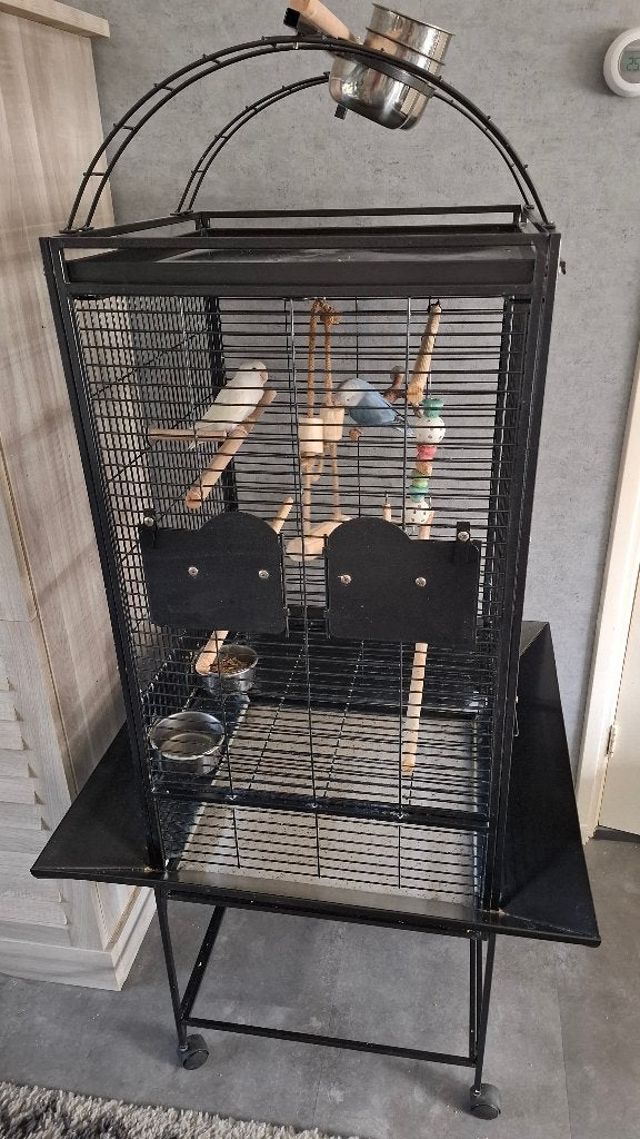 Vogelkooi merk Keddoc Z.G.A.N. Met twee Agaponissen., Ophalen, Zo goed als nieuw, Metaal, Vogelkooi
