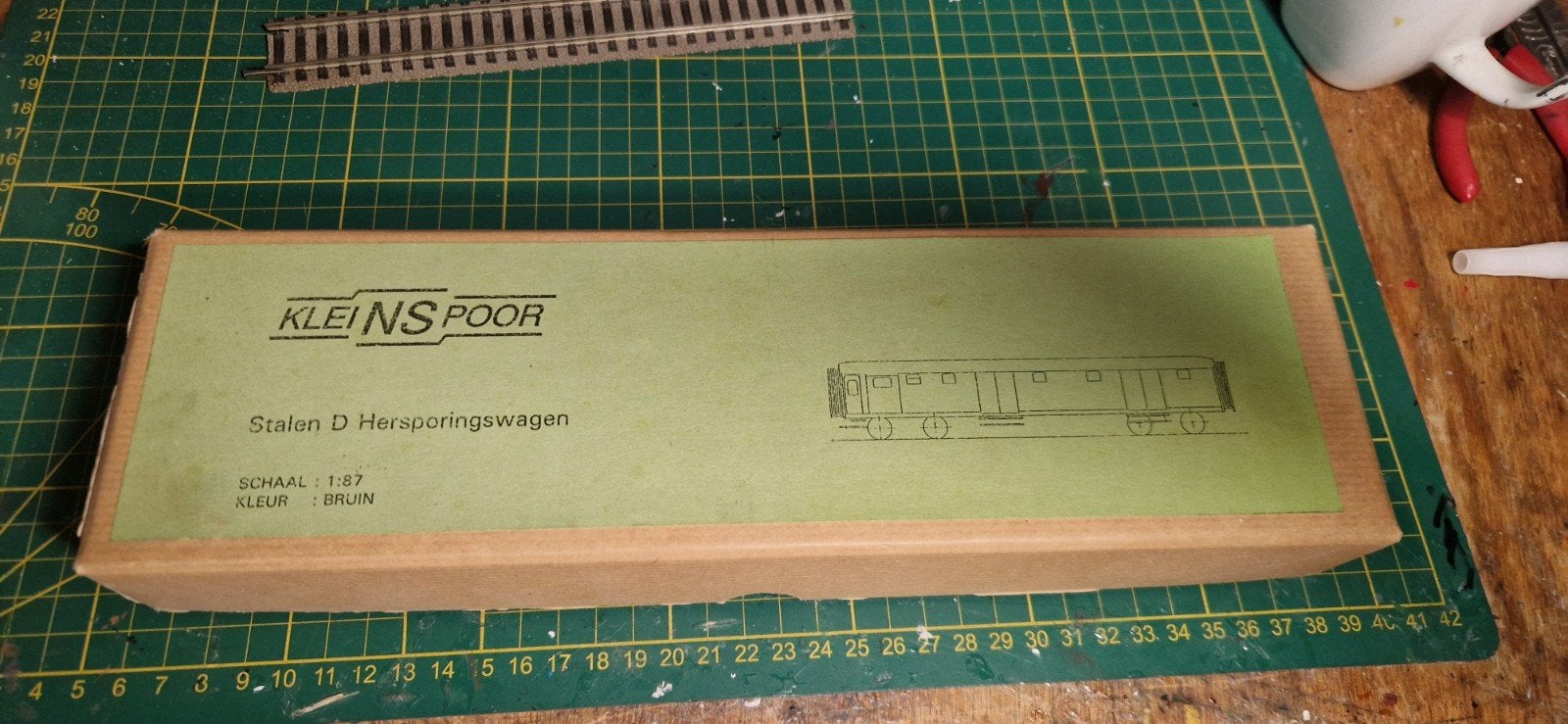 KleiNSpoor Stalen D hersporingswagen (zeer zeldzaam), Hobby en Vrije tijd, Overige merken, Gelijkstroom, Wagon, Ophalen of Verzenden