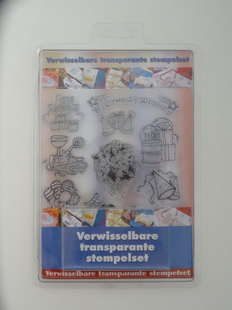 Verwisselbare, transparante stempelset verjaardag/feest, nw, Ophalen of Verzenden, Nieuw, Clearstamp