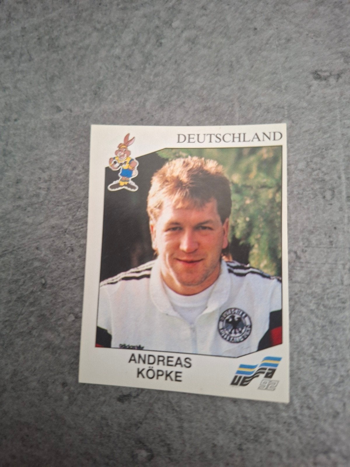Panini sticker Euro 92 Zweden. Andreas Kopke Duitsland., Ophalen of Verzenden, Zo goed als nieuw, Sticker