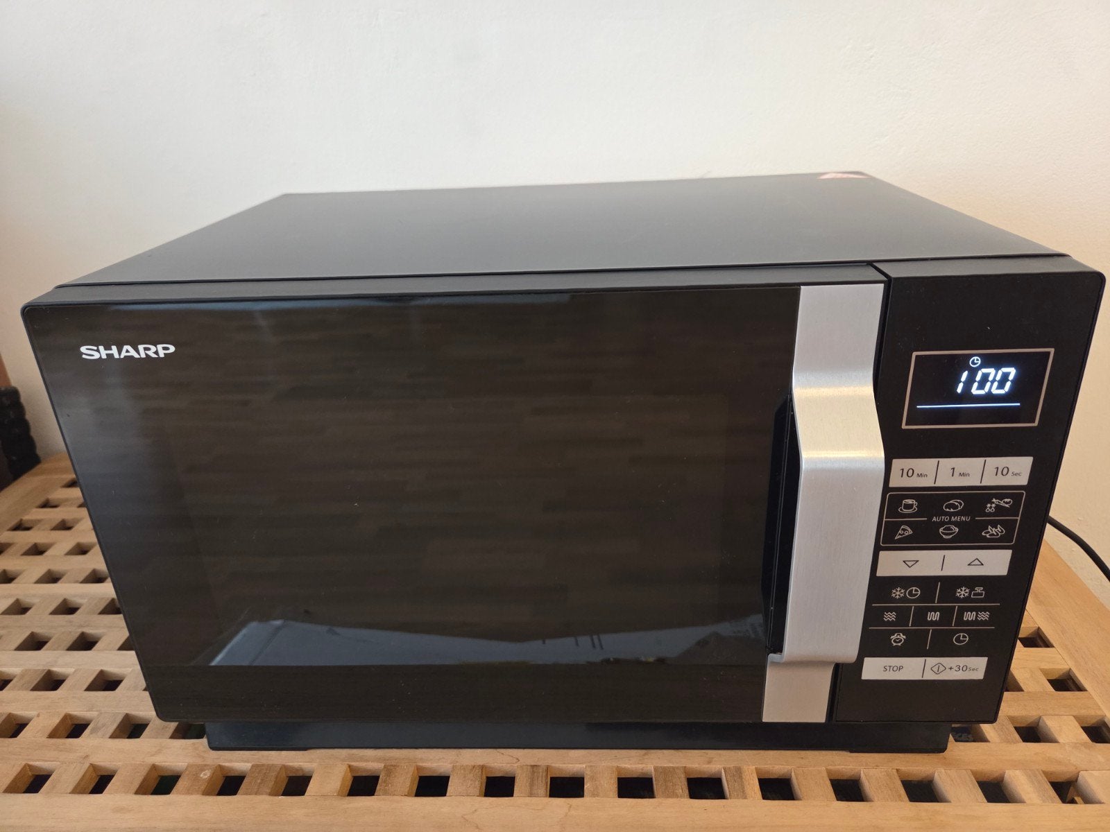 Sharp R760BK Magnetron met grill - Zwart, Ophalen, Grill, Magnetron, Draaiplateau