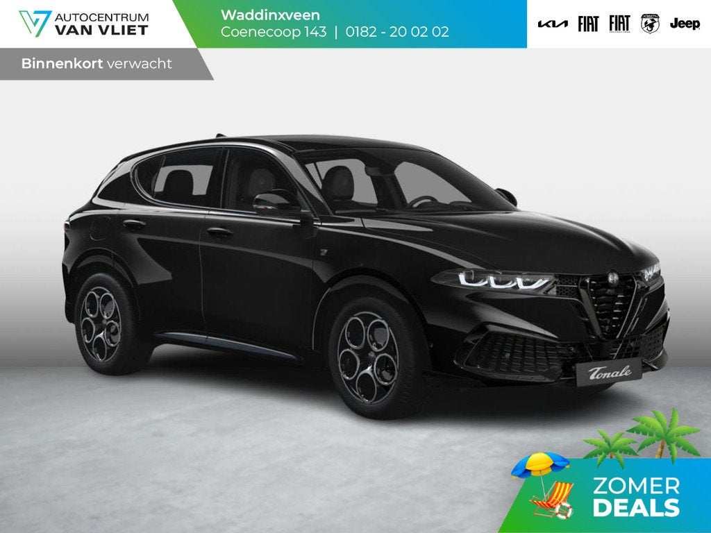 Alfa Romeo Tonale 1.3 Ibrida Plug-In Q4 270pk AWD Ti | 18" |, Auto's, Alfa Romeo, Automaat, 4 cilinders, 150 min, Zwart