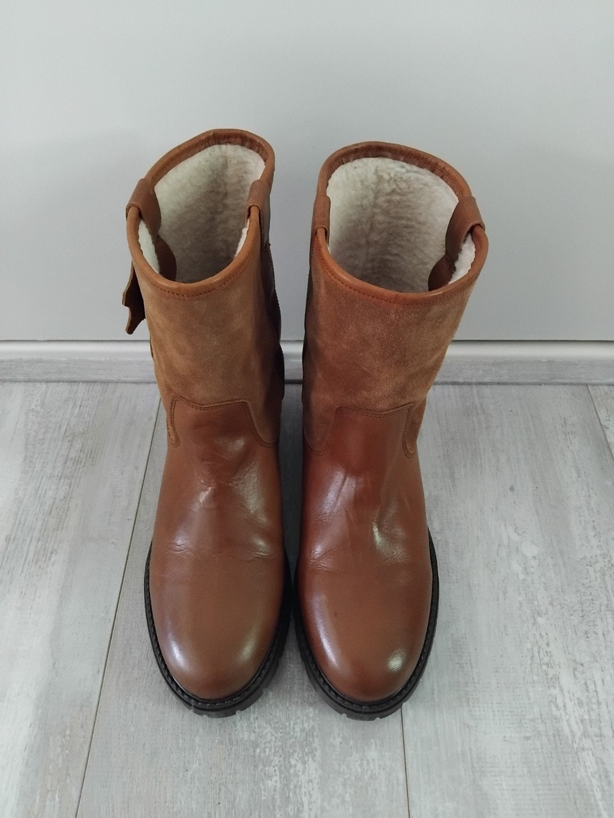 Nieuw. Bruine leren laarzen met voering - Maat 40, Ophalen of Verzenden, Nieuw, Bruin, Lage of Enkellaarzen