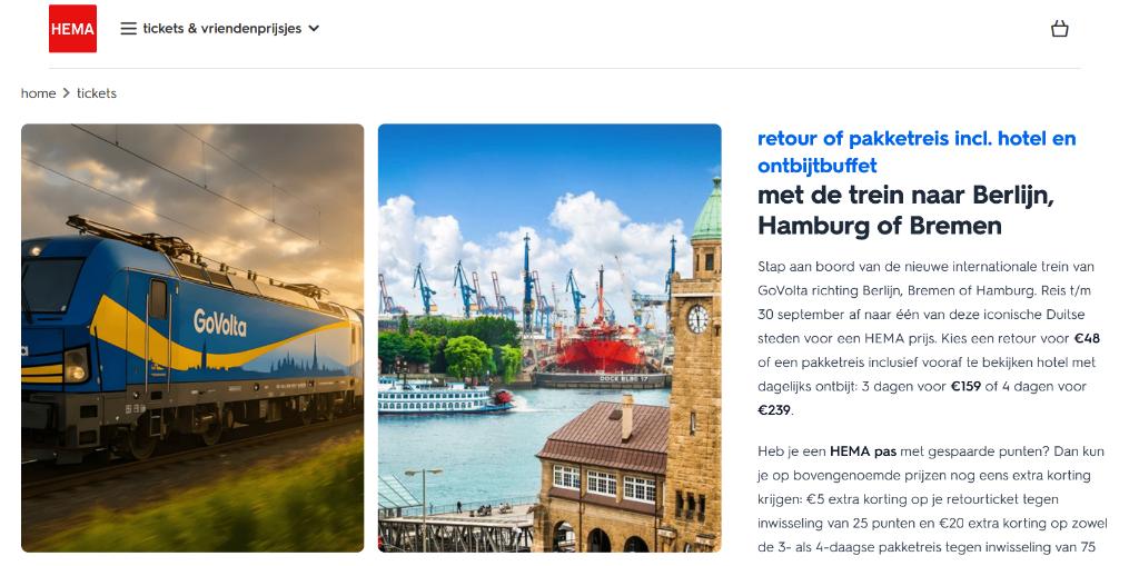 4 personen-voucher Berlijn (treinreis + 2 nachten in hotel), Tickets en Kaartjes, Drie personen of meer, Trein, Buitenland, Overige typen