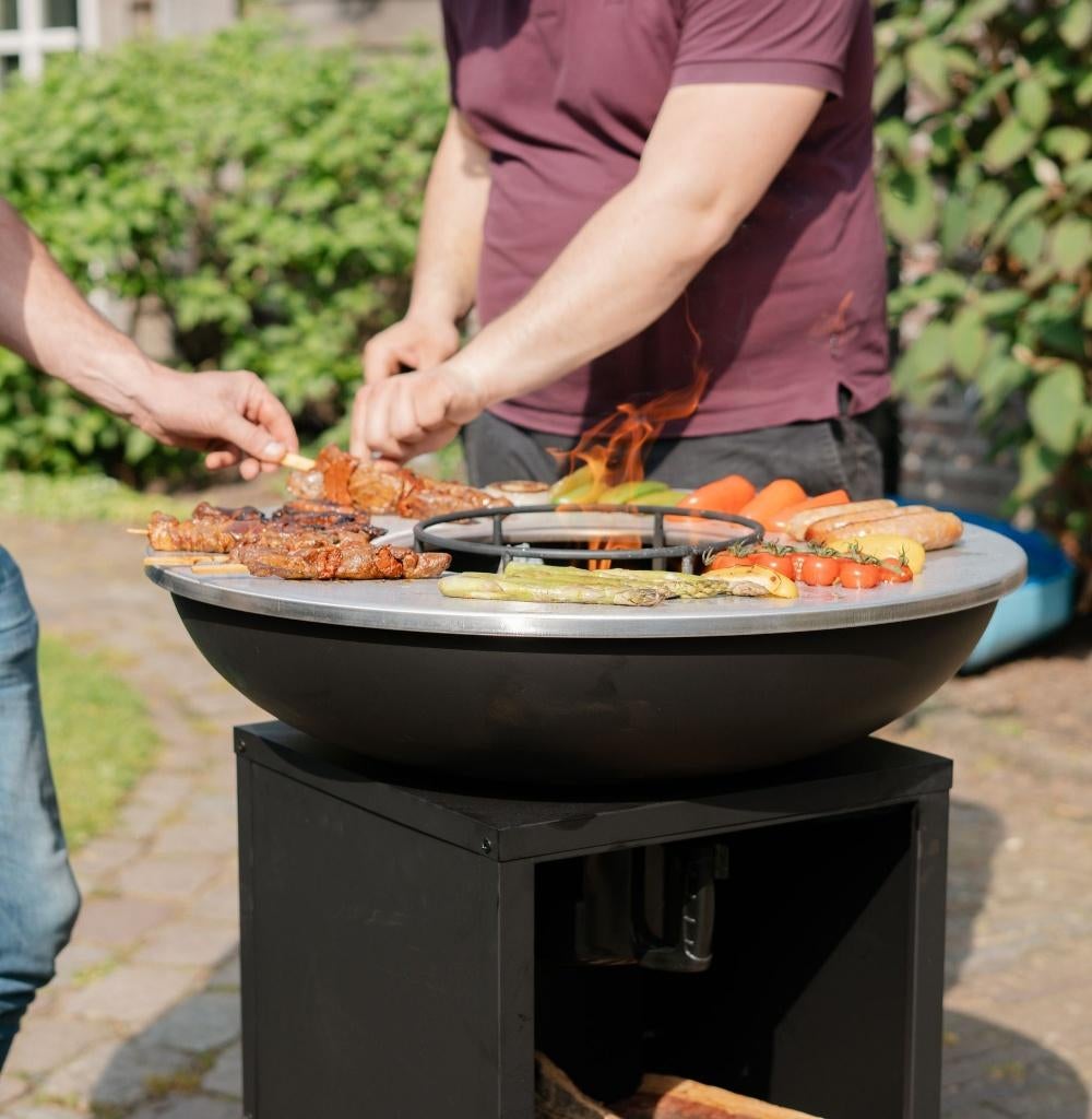 Plancha BBQ Amigo met 67cm bakplaat RVS en hoes, Ophalen of Verzenden, Nieuw, RJRoyal Living, Met accessoires