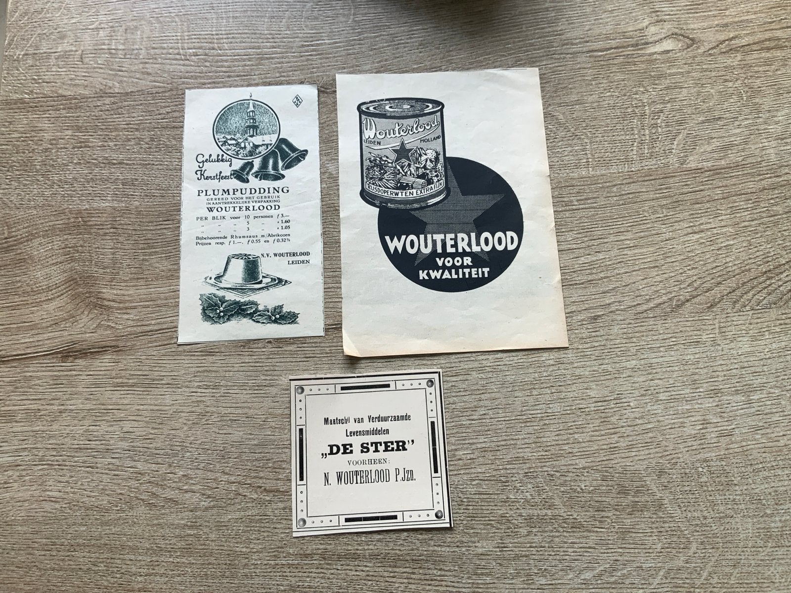 Oude advertenties Wouterlood.Leiden., Ophalen of Verzenden, Gebruikt, Overige typen