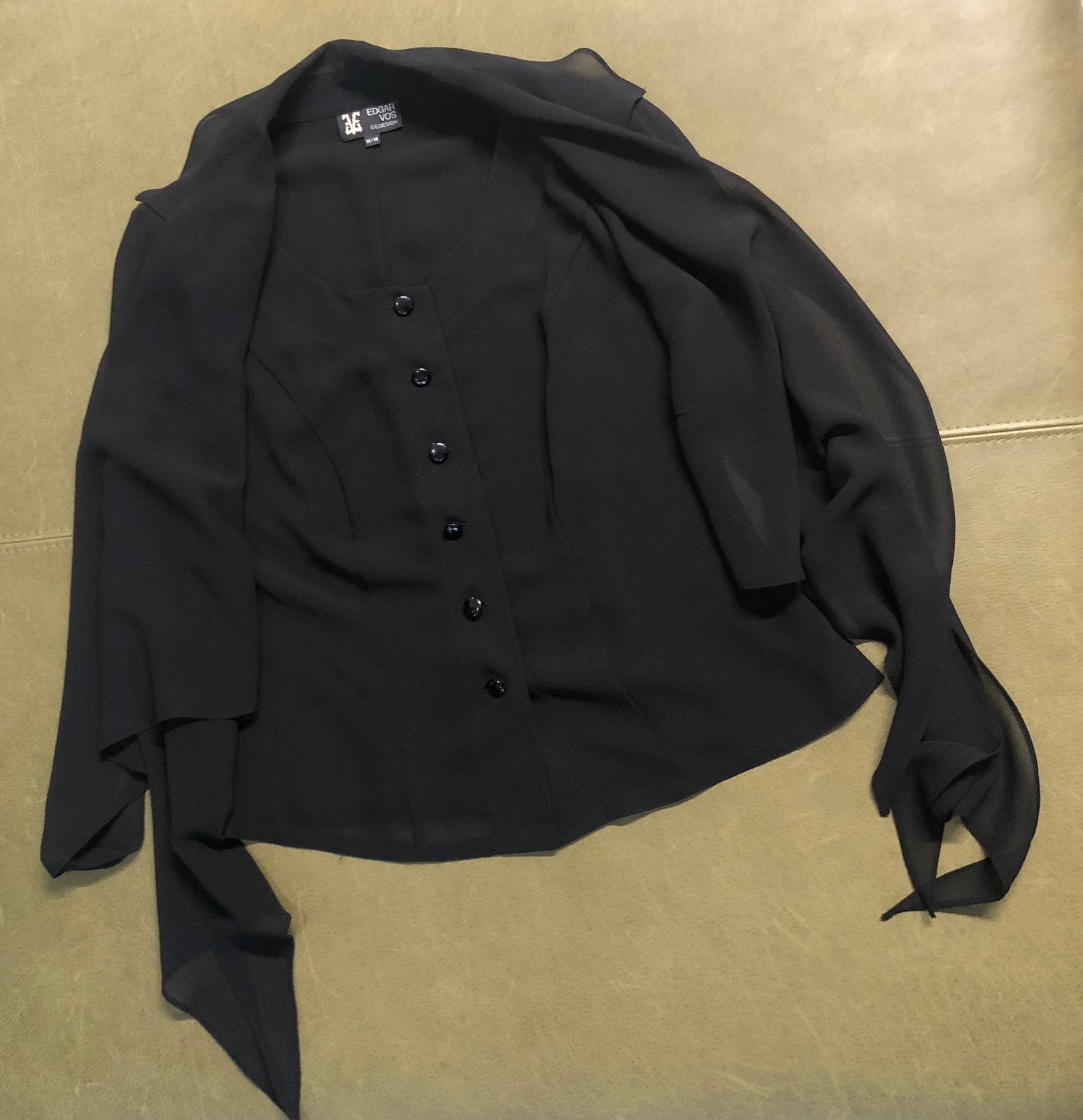 EDGAR VOS blouse, maat 38, Ophalen of Verzenden, Zo goed als nieuw, Maat 38/40 (M), Zwart