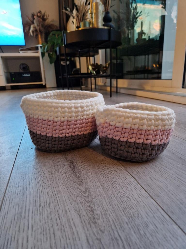 Handgemaakte mandjes, Overige materialen, Mand, Rond, Nieuw