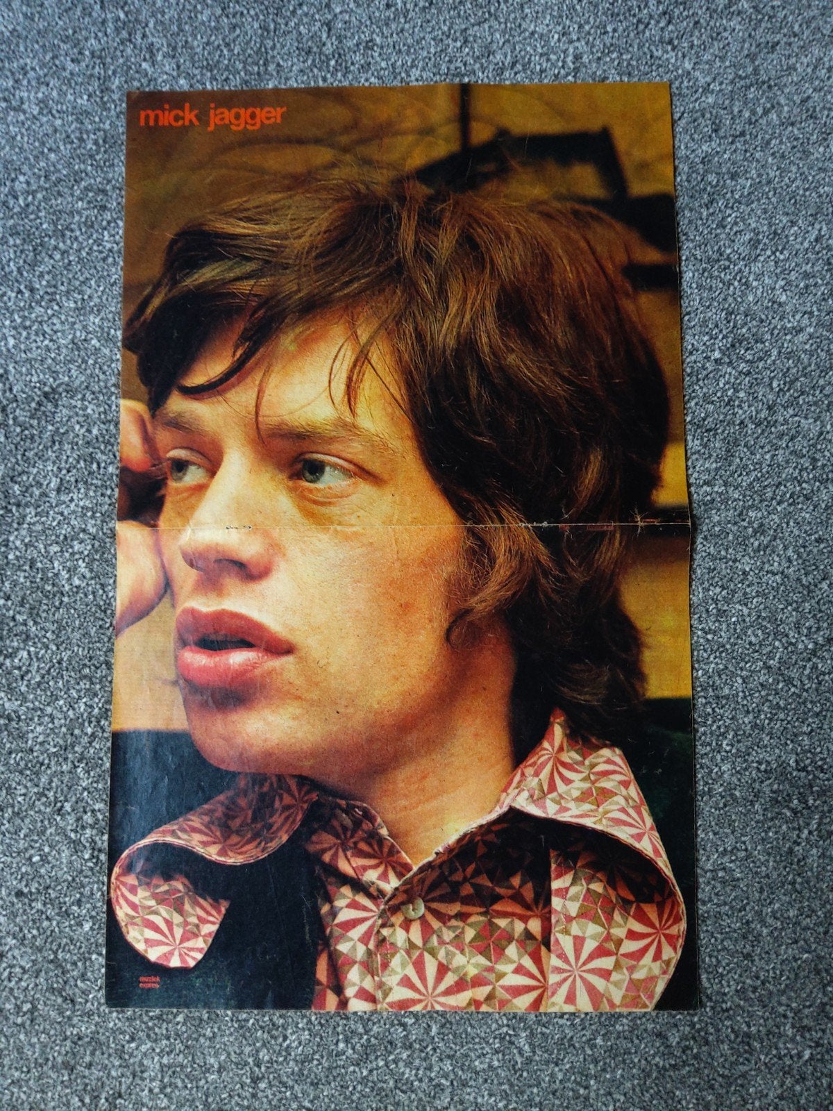The Rolling Stones: Poster Mick Jagger  muziek expres, Ophalen of Verzenden, A1 t/m A3, Muziek
