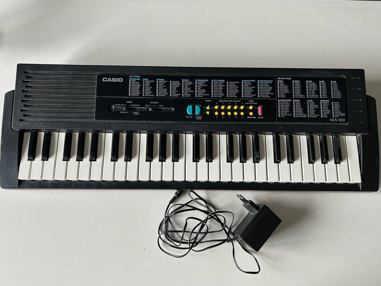 Casio MA-100 keyboard met adapter, werkt ook op batterijen, Ophalen, Gebruikt, 49 toetsen, Casio