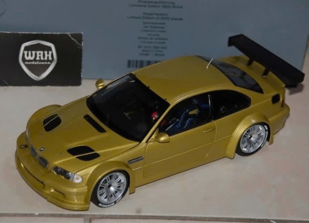 1:18 BMW M3 E46 GTR street phoenix yellow Minichamps WRH, Verzenden, Zo goed als nieuw, Auto, MiniChamps