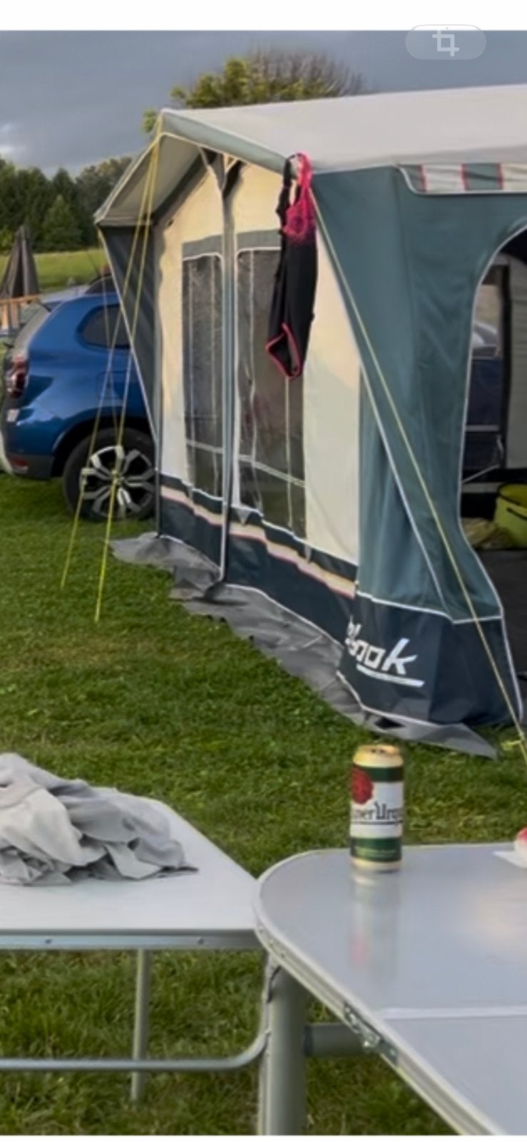 Dorema voortent blauwgrijs, Caravans en Kamperen, Ophalen of Verzenden, Zo goed als nieuw