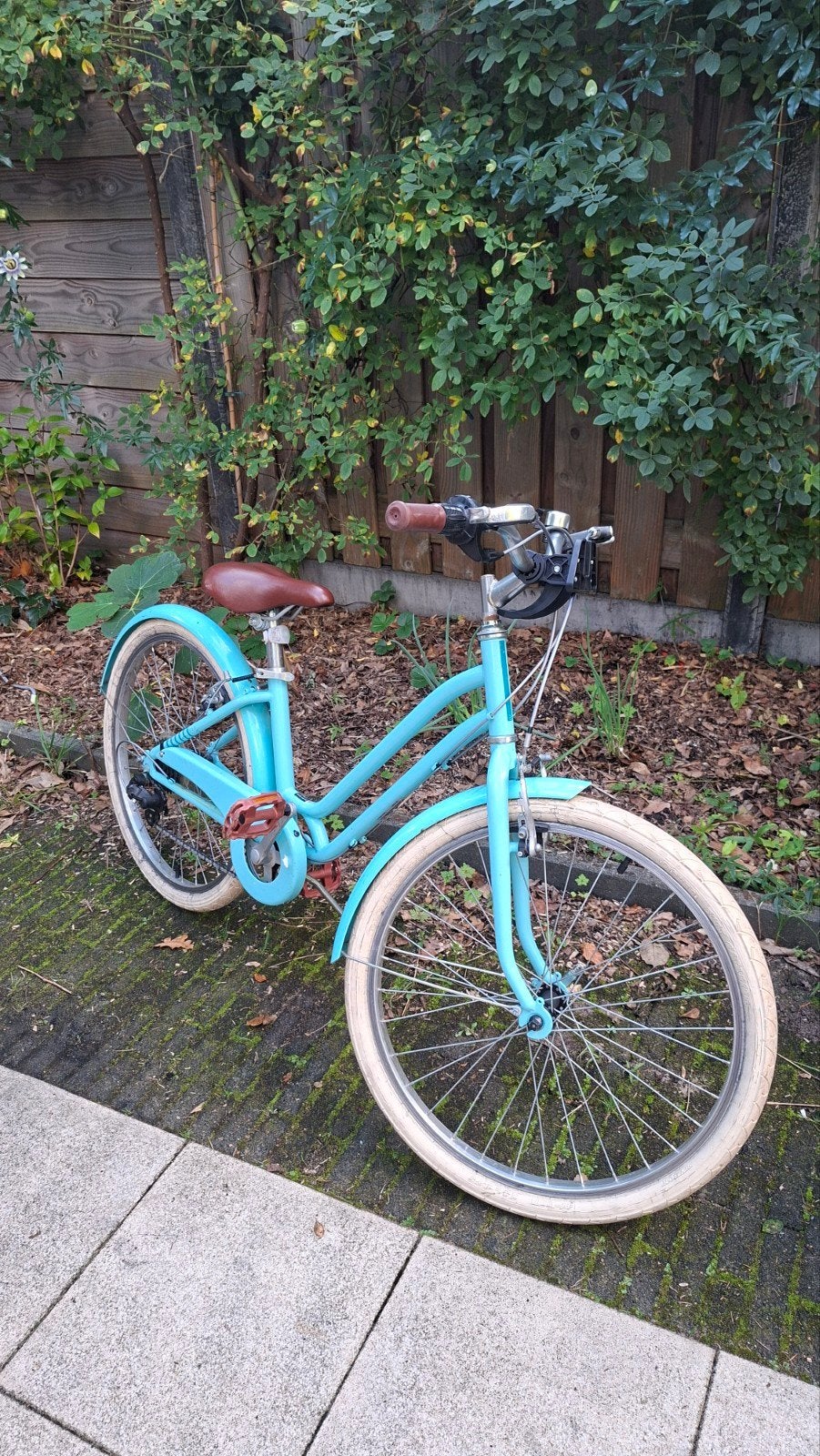Stadsfiets kind 24 inch 9-12 jaar Decathlon Elops 500 blauw, Ophalen, Btwin Decathlon, Handrem, Gebruikt