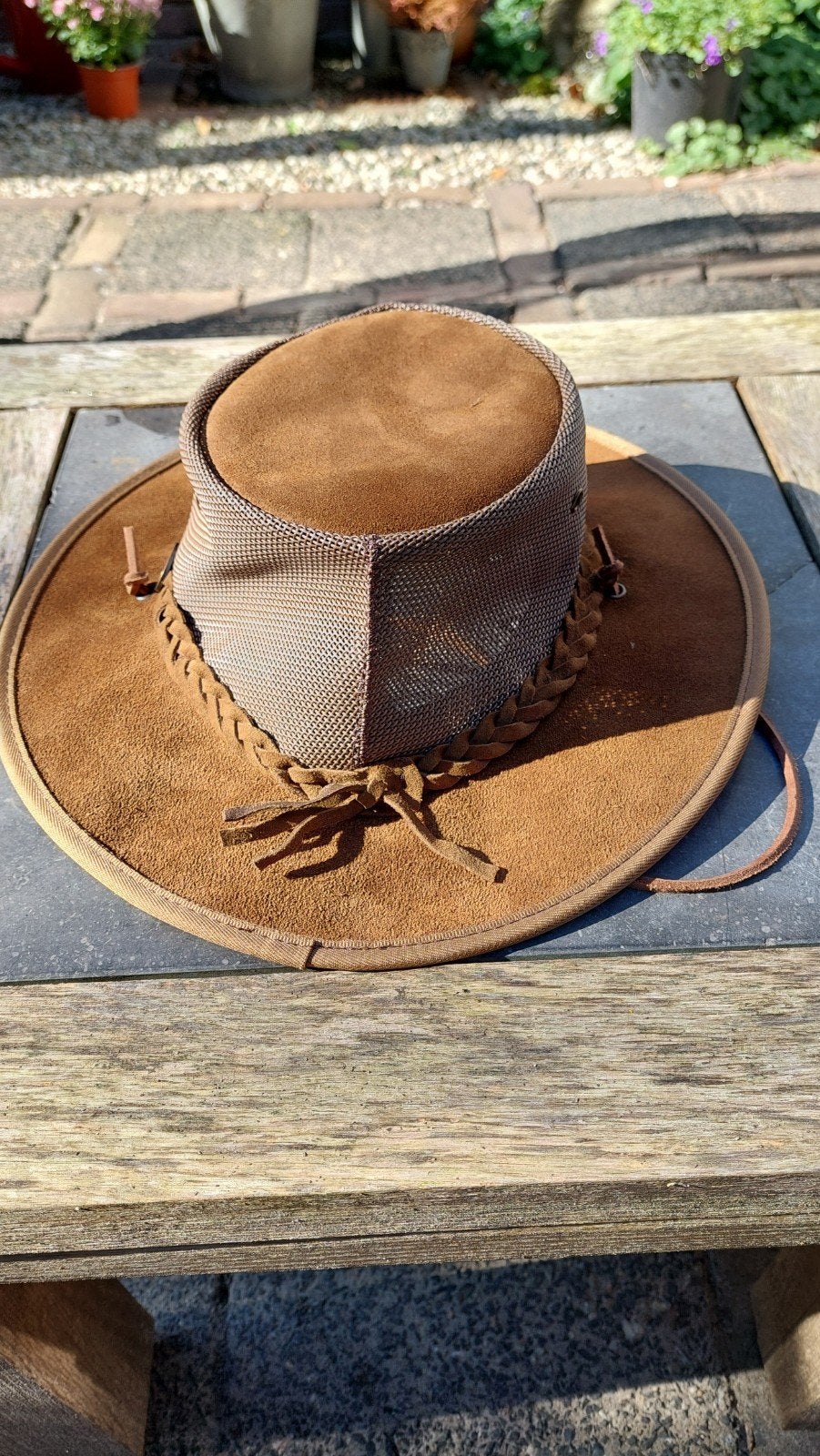 Barmah Leren Hoed - Maat L (56 cm), Kleding | Heren, Verzenden, Zo goed als nieuw, Barmah, Hoed