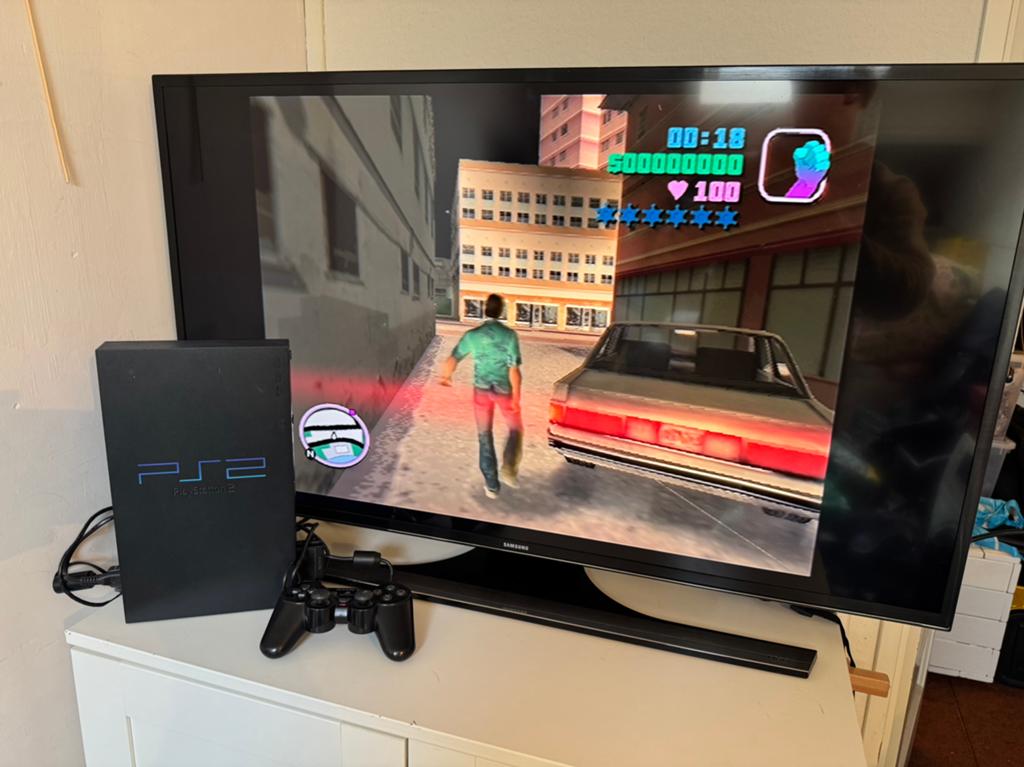 Sony PlayStation 2 PS2 Fat + HDMI + Controller + Memory Card, Ophalen, Gebruikt, Met geheugenkaart, Met 1 controller