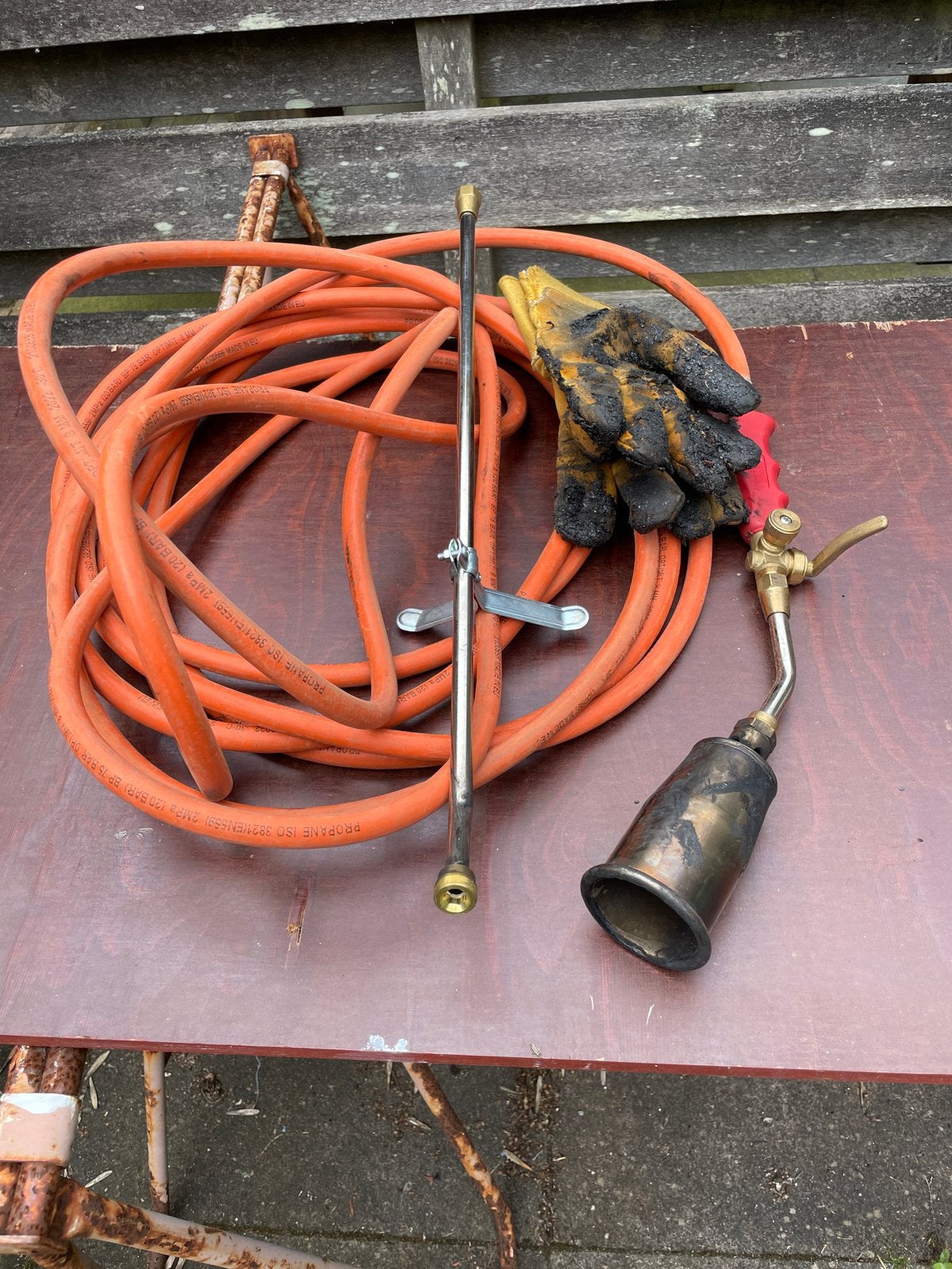 Dakdekker professionele brander met gasslang en handschoenen, Ophalen of Verzenden, Gebruikt, Minder dan 700 watt, Overige typen