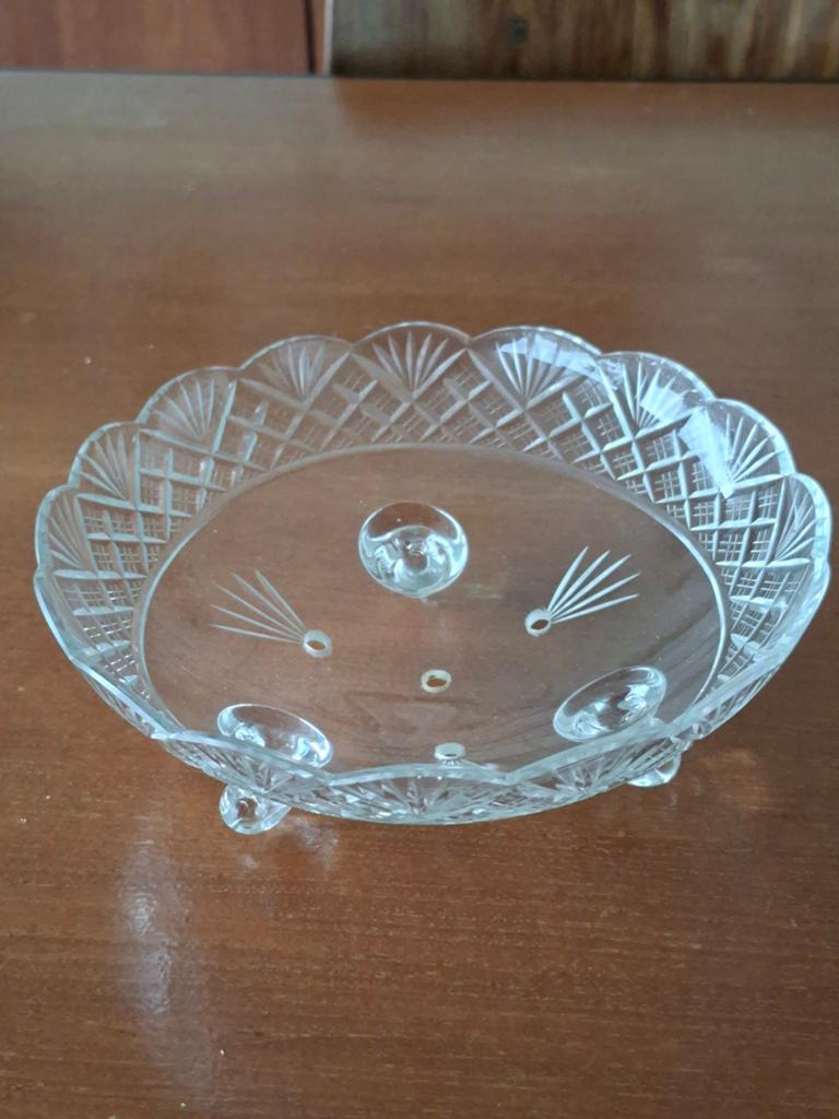 Vintage Kristallen Fruitschaal op Voetjes, Ophalen of Verzenden