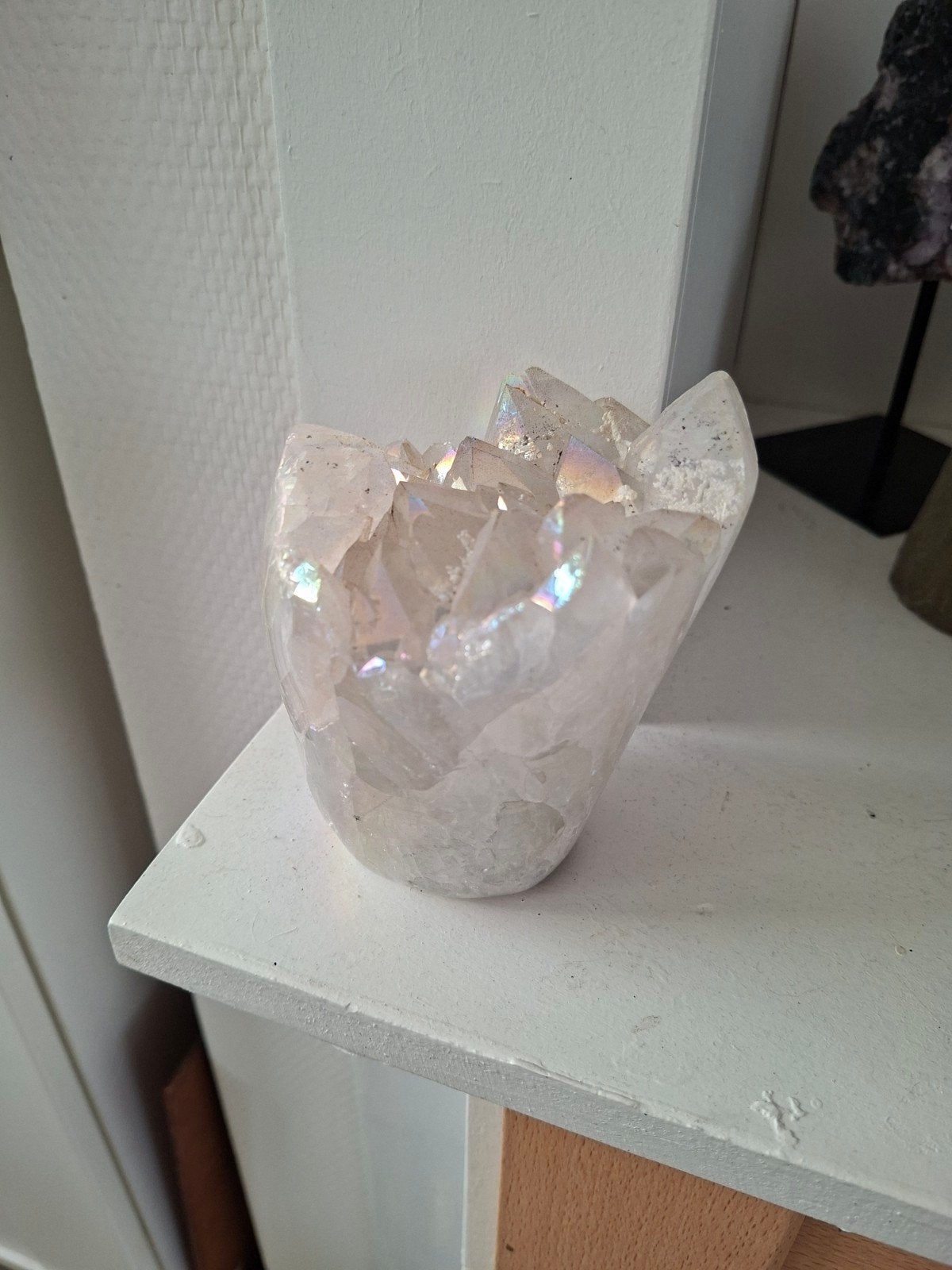 Prachtige Angel Aura bergkristal cluster, Verzamelen, Mineralen en Fossielen, Ophalen of Verzenden, Mineraal