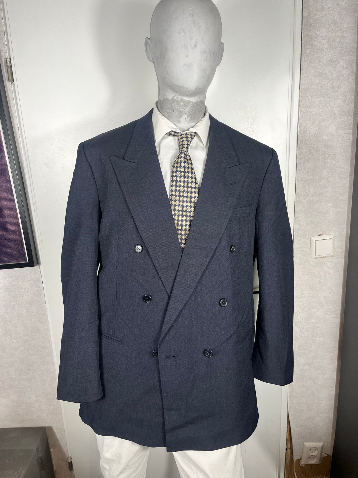 Vintage Christian Dior colbert maat 50, Ophalen of Verzenden, Gedragen, Maat 52/54 (L), Blauw
