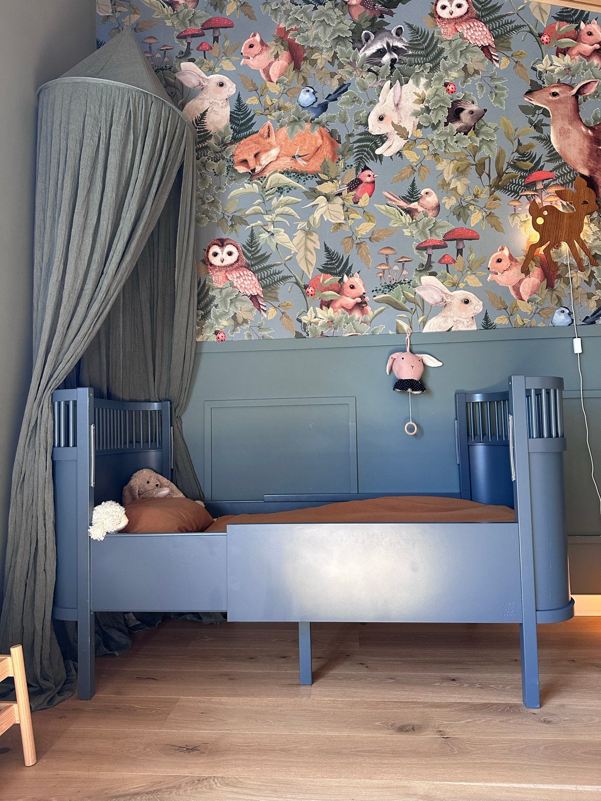 Sebra Kili meegroeibed Forest Lake Blue (incl. matrassen), Ophalen of Verzenden, Gebruikt, 140 tot 160 cm, 70 tot 85 cm