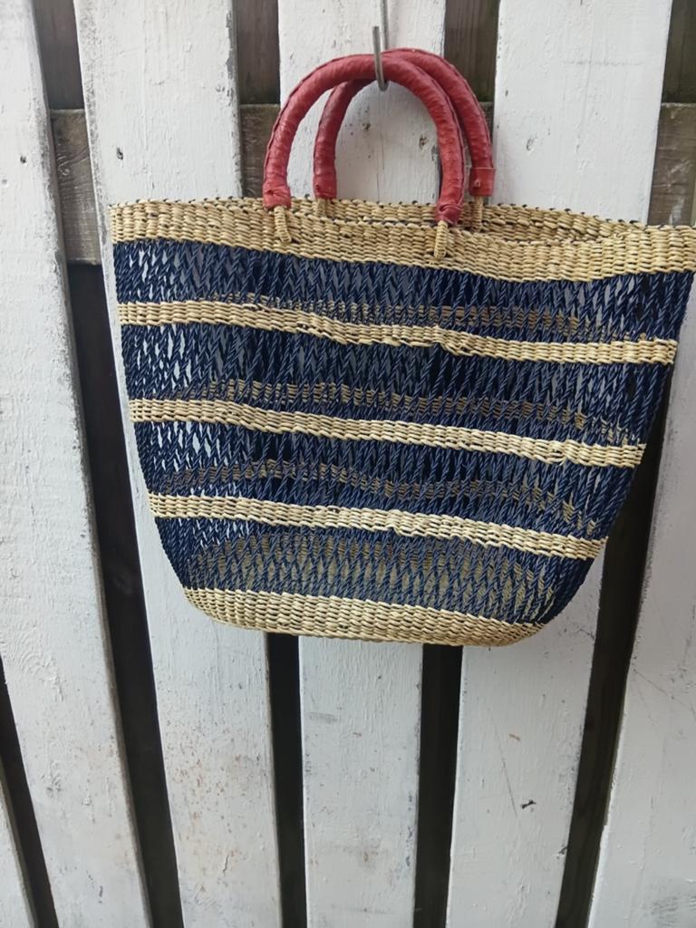 Nieuwe collectie Ghana shopper lederen handvatten oersterk, Ophalen of Verzenden, Nieuw, Rond, Overige materialen