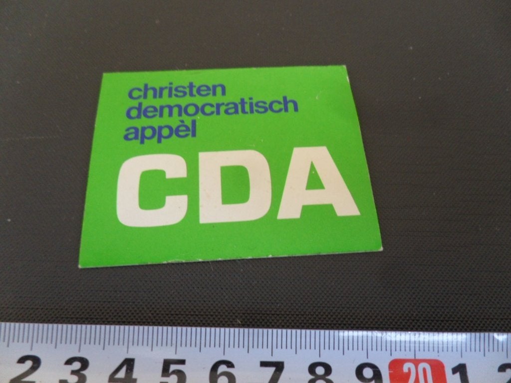 sticker politiek CDA christen democratisch appèl, Ophalen, Zo goed als nieuw
