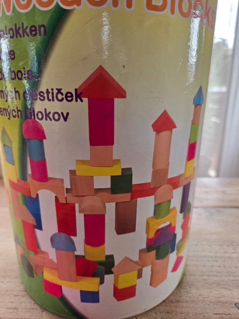 Houten bouwblokken in diverse kleuren en vormen, Kinderen en Baby's, Ophalen of Verzenden, Gebruikt, Overige merken