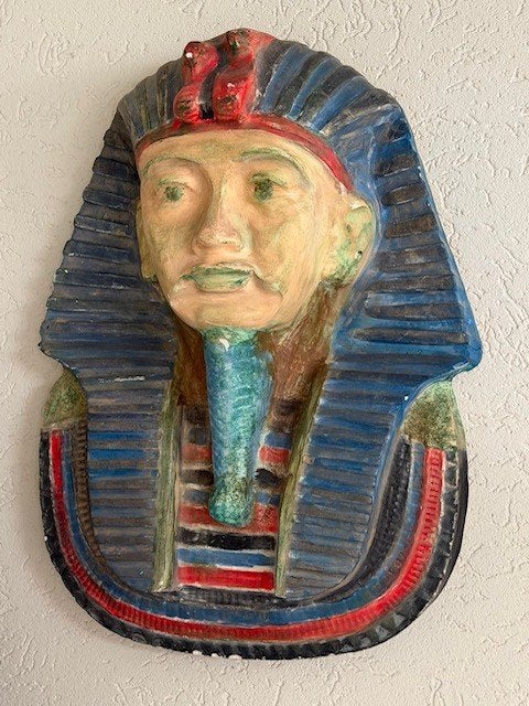 Egyptisch Wanddecoratie Masker - Farao Toetanchamon, Antiek en Kunst, Ophalen, Overige materialen, Meerkleurig, Overige herkomsten