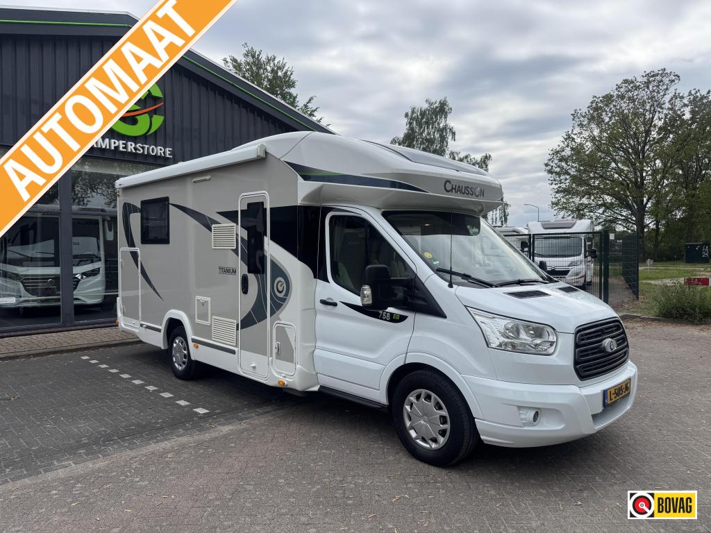 Chausson Titanium 758 EB, Caravans en Kamperen, Campers, Automaat, Ringverwarming, Luifel, Ford