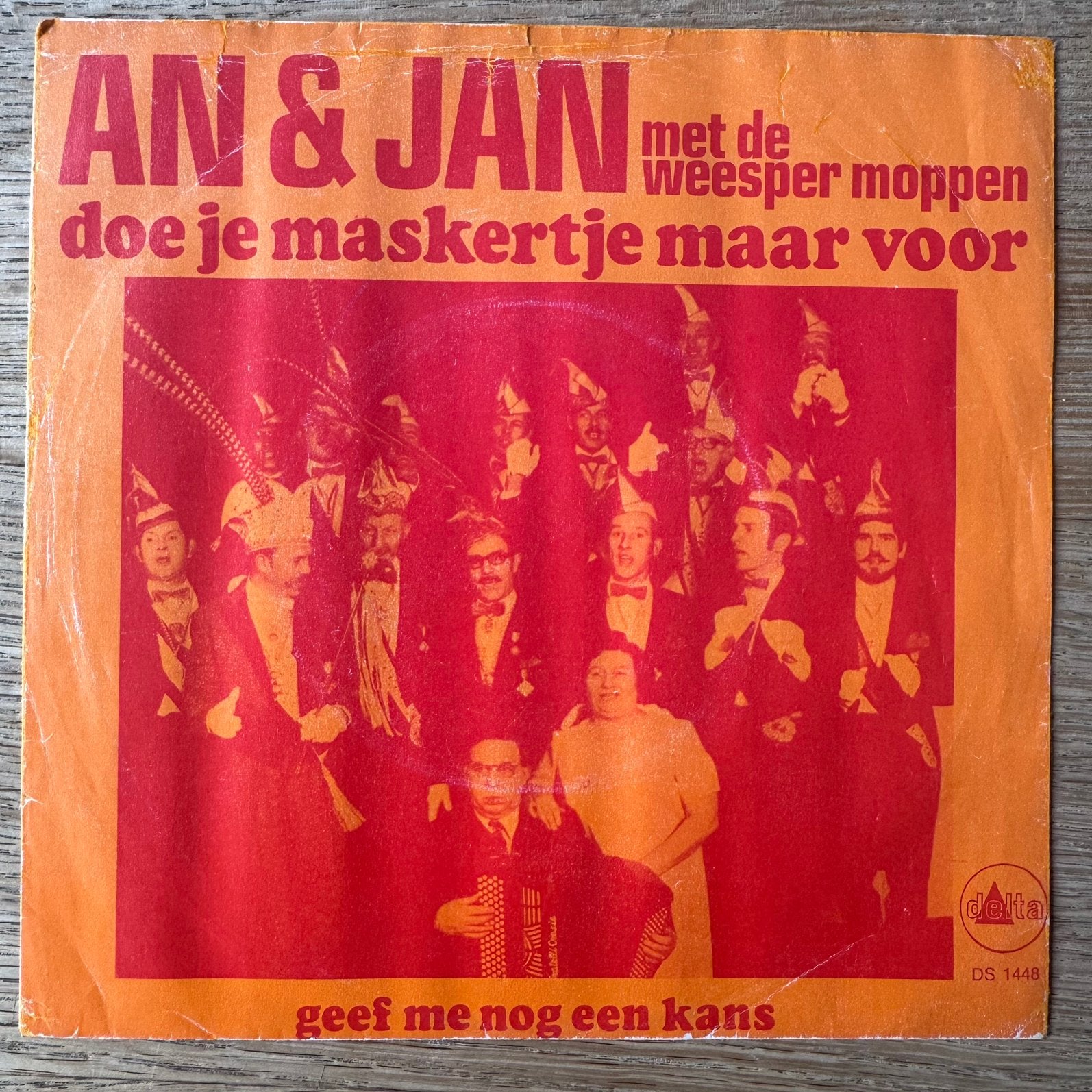 An & Jan Doe Je Maskertje maar Voor 7” vinyl single 1971, Gebruikt, Fotohoes, 7 inch, Ophalen of Verzenden