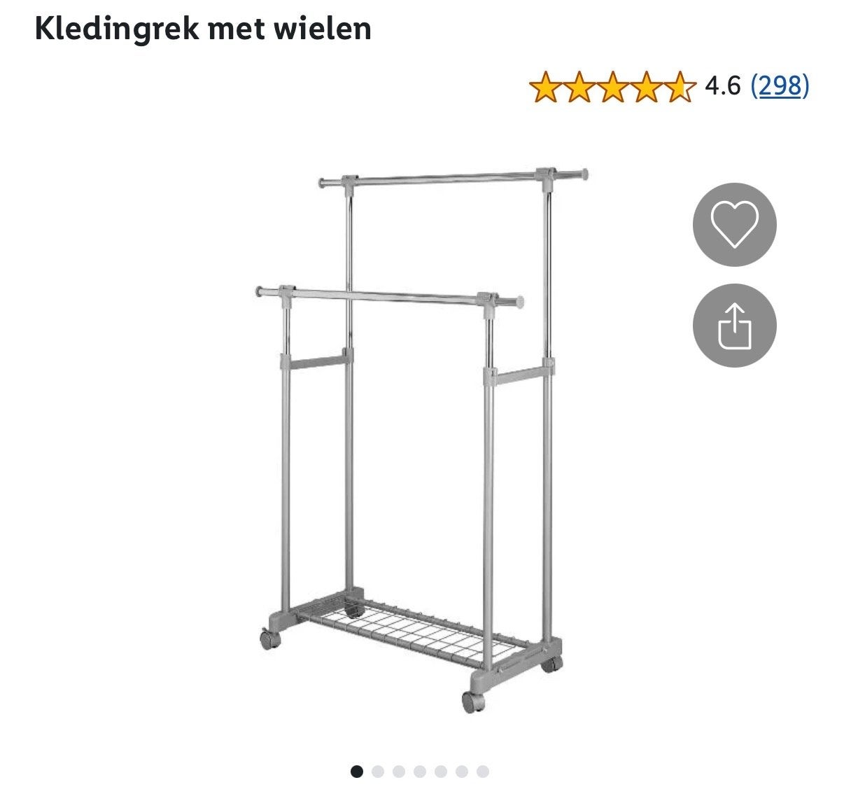 Kledingrek met wielen - Livarno (Lidl), Ophalen, Met wielen, Gebruikt