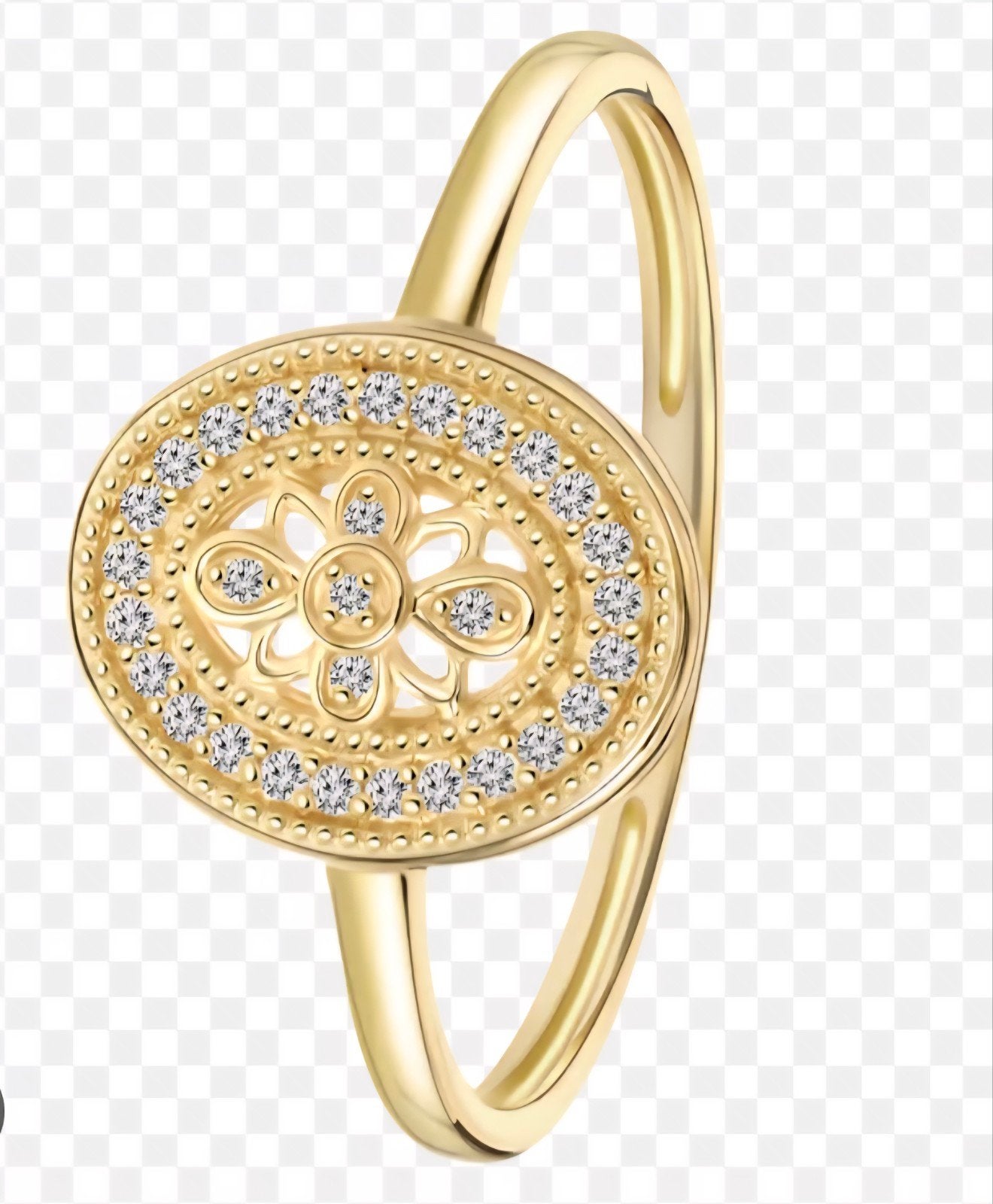 Nieuwe 14k gouden ring met 30 diamanten (0,07 ct) - Lucardi, Nieuw, Ophalen of Verzenden, 17 tot 18, Met edelsteen