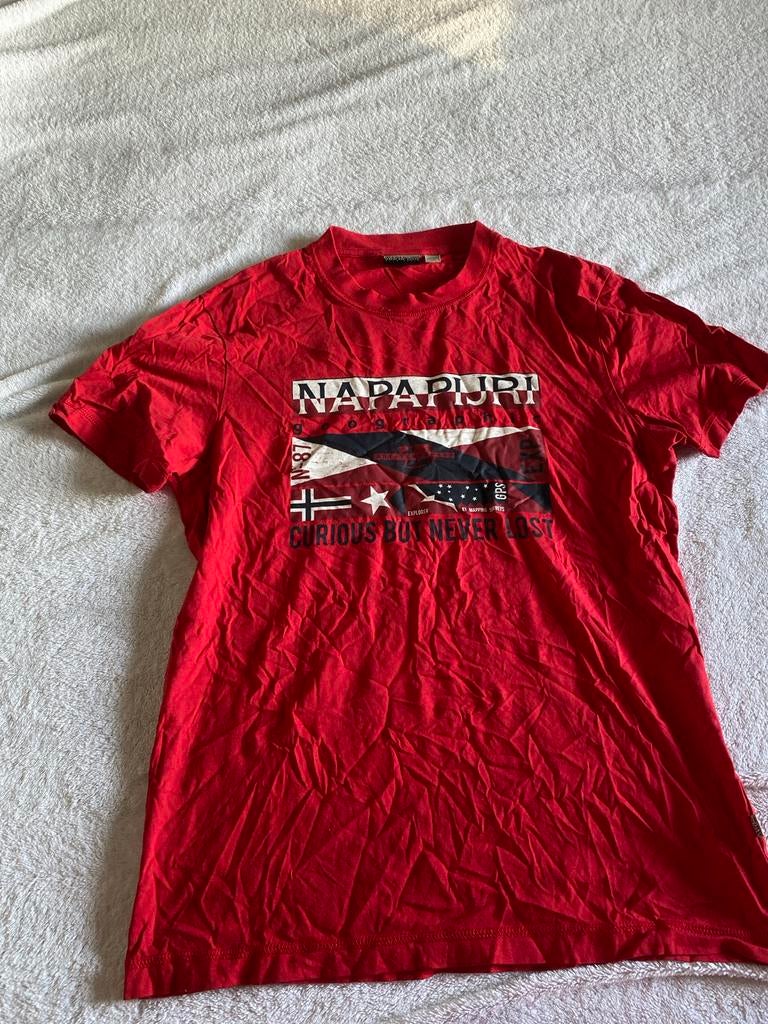 Napapijri T-shirt Rood met Opdruk, Ophalen of Verzenden, Gedragen, Maat 48/50 (M), Rood