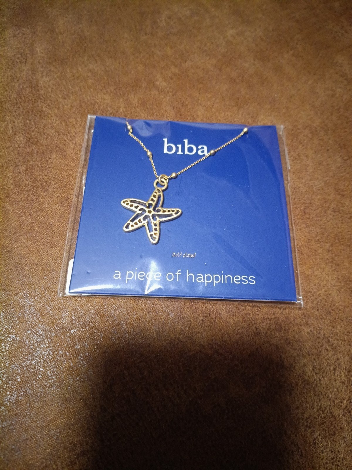 Biba ketting met zeester hanger, goudkleurig, Nieuw, Ophalen of Verzenden, Goud, Overige materialen