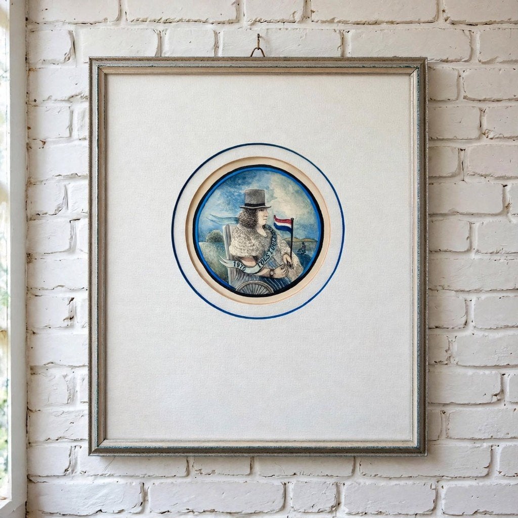 Zeldzame Originele Aquarel Anke Engelse 1976 - Jaren '70, Portret of Personen, Ophalen of Verzenden, Gesigneerd, Aquarel