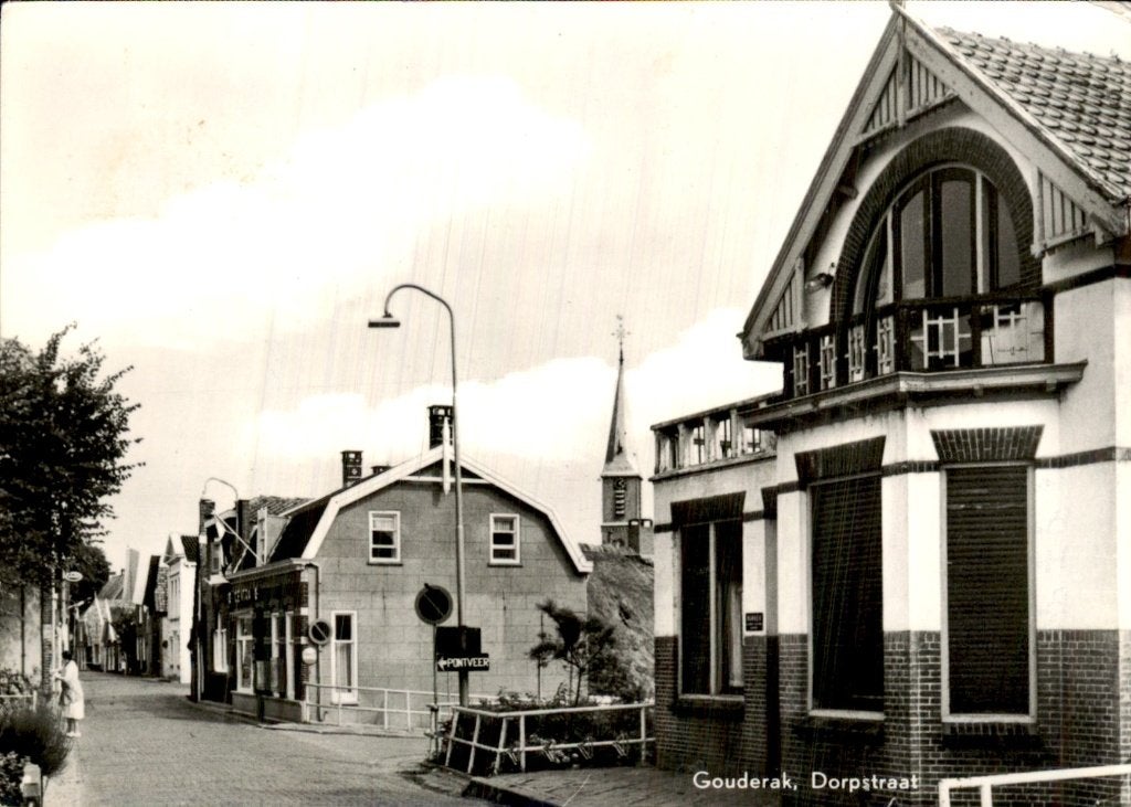 Gouderak - Dorpstraat - Straatzicht, Verzamelen, Ophalen of Verzenden, 1960 tot 1980, Gelopen, Zuid-Holland