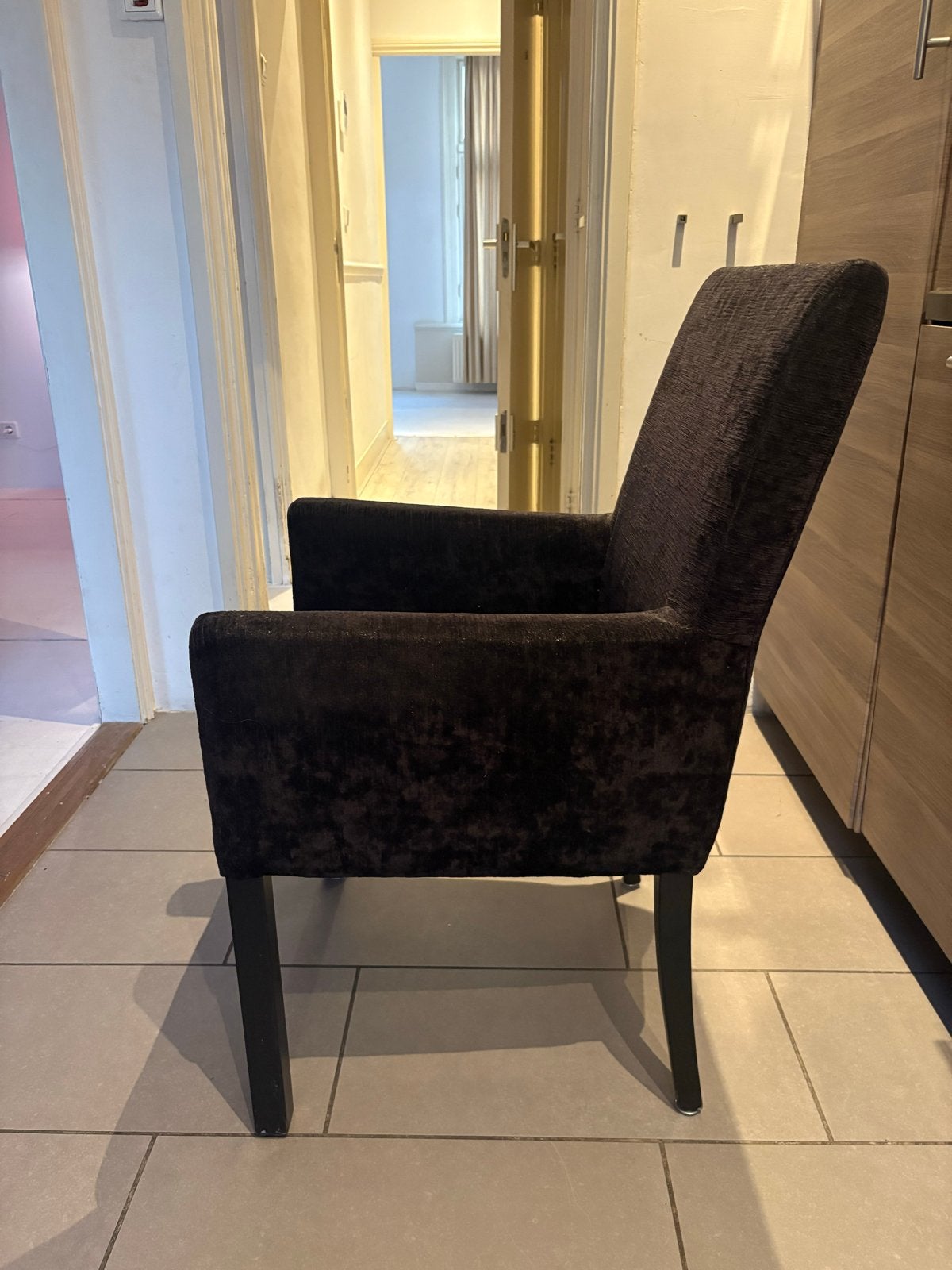 5 Keijser & Co stoelen - zwart, Ophalen, Gebruikt, Zwart, Stof