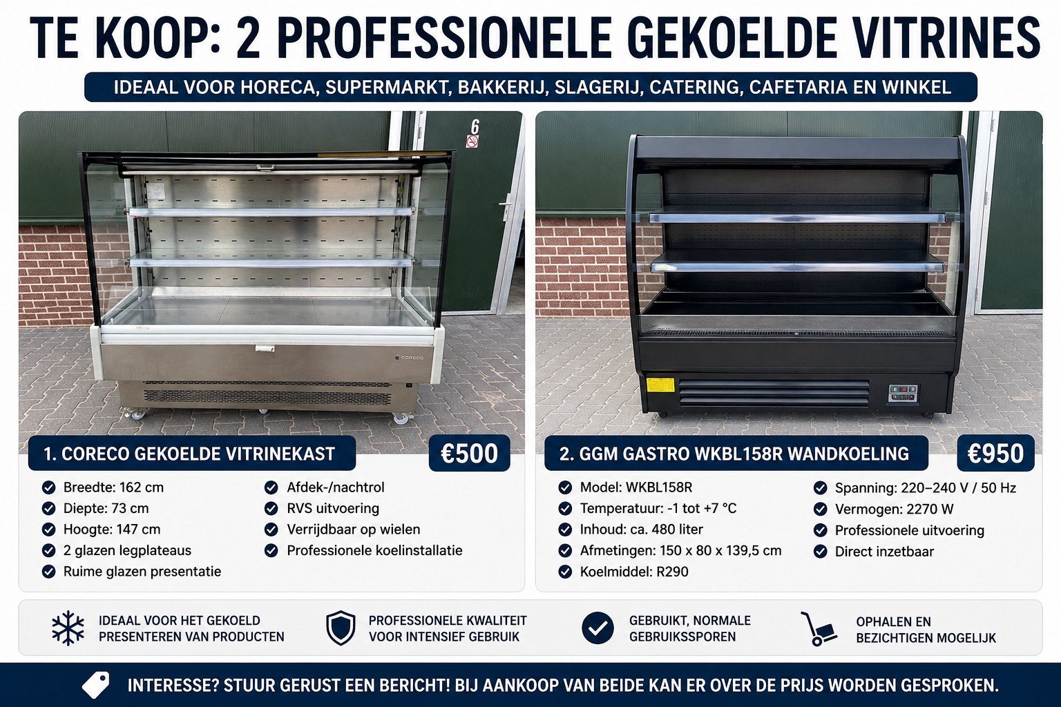 2 professionele wandkoeling, Ophalen of Verzenden, Koelen en Vriezen