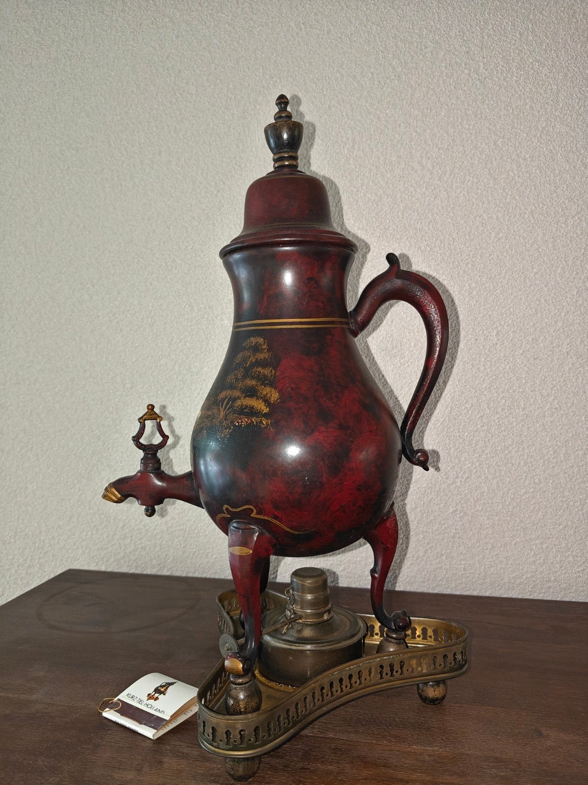 Handbeschilderde tinnen kraantjeskan (antiek), Antiek en Kunst, Ophalen