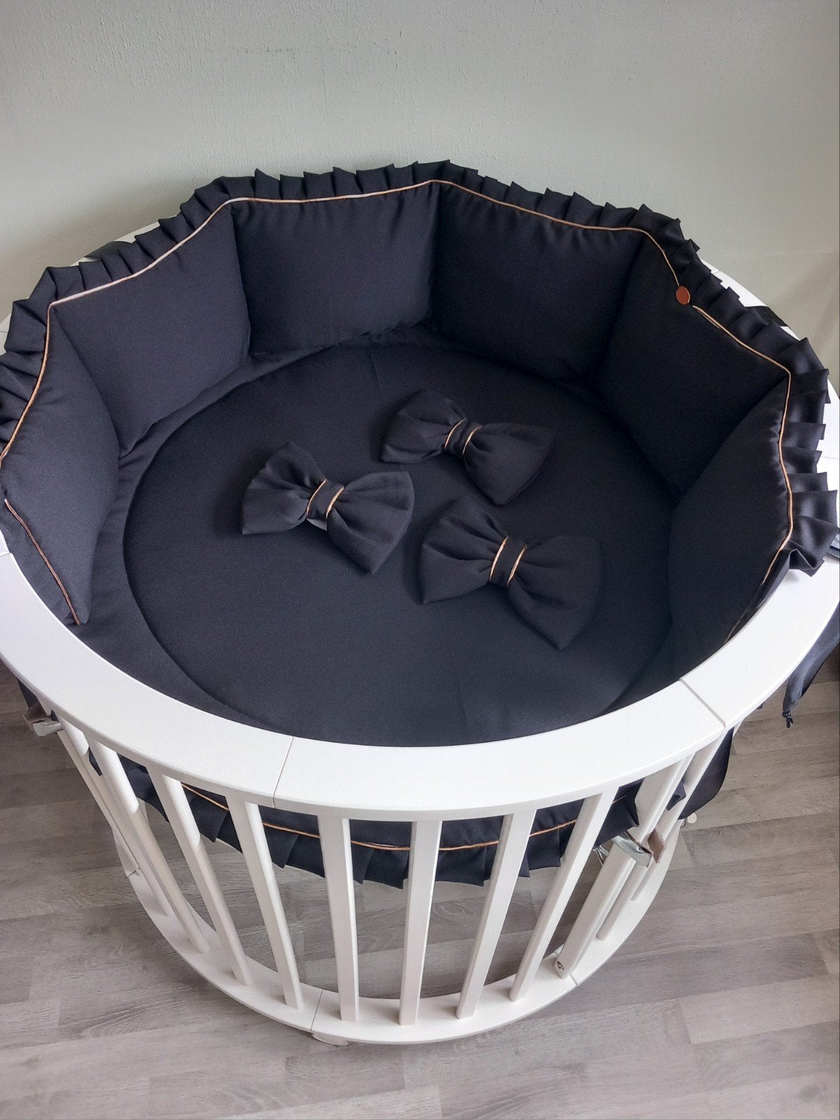 NIEUW! Handgemaakte boxaankleding met rozé afwerking zwart&w, Kinderen en Baby's, Ophalen of Verzenden, Nieuw