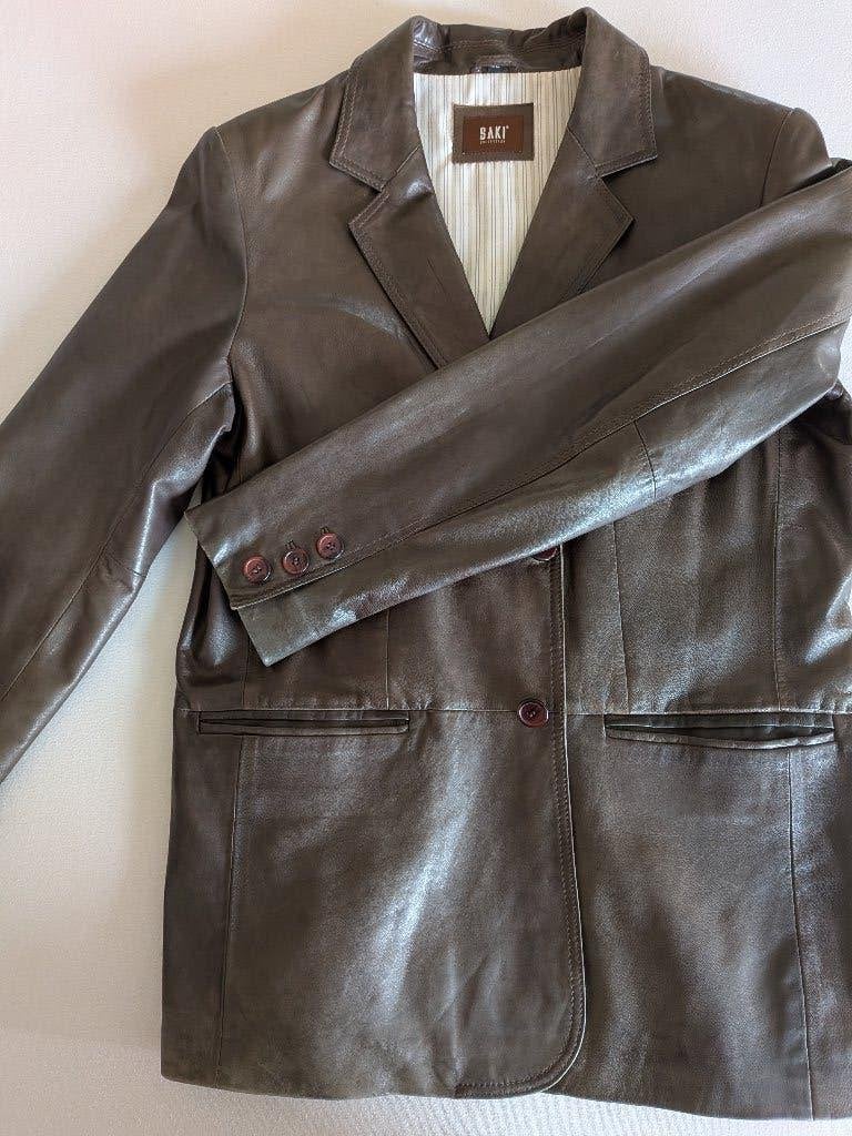 Kangoeroe lederen colbert, Kleding | Heren, Kostuums en Colberts, Ophalen, Bruin, Maat 48/50 (M), Zo goed als nieuw
