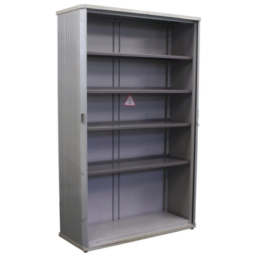 Gispen Octa Roldeurkast Zilvergrijs 195 x 120 x 50 B-Keus, Huis en Inrichting, Kasten | Roldeurkasten en Archiefkasten, Gebruikt